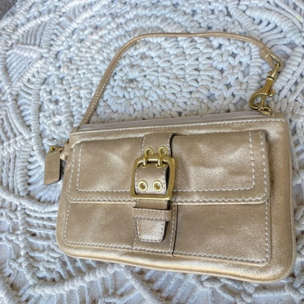 COACH Gold Metallic Wristlet